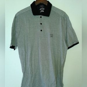 Paul & Shark Yachting Polo Shirt Gray/Black ITALY made Men's Size XXL